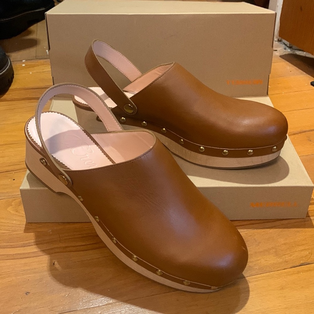 J Crew Leather Convertible Clogs 9.5